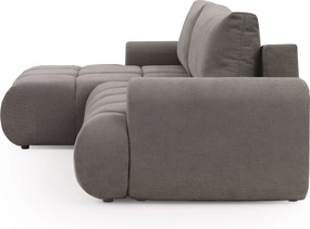 Narożnik Lutario Mini z funkcją spania lewostronny - szarobrązowa plecionka hydrofobowa Venice 2022