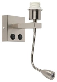 Nowoczesna lampa ścienna stalowa z elastycznym ramieniem - Brescia Combi