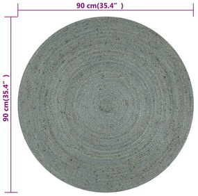 Oliwkowy okrągły jutowy dywanik 90 cm Z1-L55