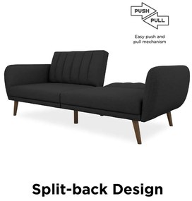 Ciemnoszara rozkładana sofa Novogratz Brittany