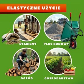 Taczka GREG z plastikową kuwetą, max. 100l/250kg, zielony/czarny Gardebruk