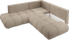 Masseno Narożnik DUCA z funkcją spania i pojemnikiem na pościel Narozniki L, Rozkładana sofa - Szary, FLOW 01