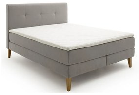 Jasnoszare łóżko boxspring 160x200 cm Stockholm – Meise Möbel