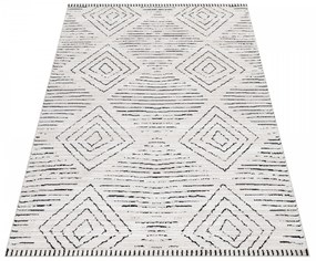 Dywan poliestrowy Berber geometria kremowy 240 cm x 340 cm
