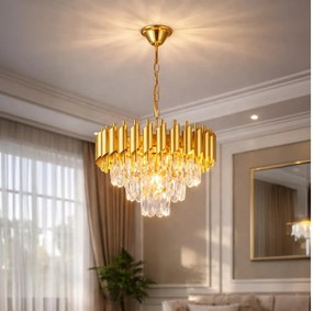 Brilagi - Żyrandol na łańcuchu ECLIPSE 5xE14/10W/230V śr. 38 cm złoty