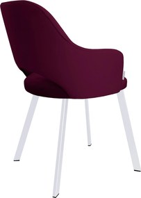 Krzesło Milano tkanina Welur noga metalowa : Kolor nogi - Biały profil, Kolor tkaniny - VELVET - MG02, Typ siedziska - Siedzisko obrotowe 360°