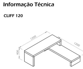 Biały stolik regulowany pod TV TemaHome Cliff Walnut