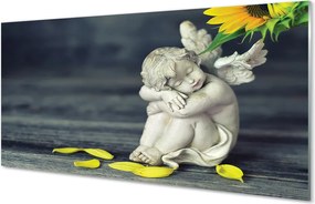 Panel Kuchenny Szklany Śpiący Aniołek w Słonecznikach
