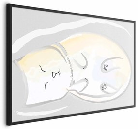 Plakat Śpiący kotek 42x29,7 cm z ramą czarną bez marginesu ARTGEIST B