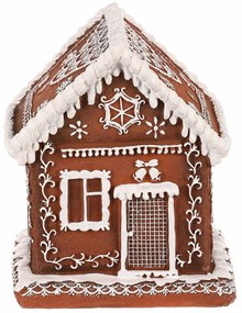 Ozdoby świąteczne Domek z piernika z oświetleniemLED, poliresina, 15 cm