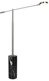 Czarna/w kolorze srebra lampa stojąca LED (wysokość 145 cm) Fiore – Trio Select