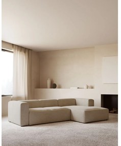 Beżowy narożnik (prawostronny) Blok – Kave Home