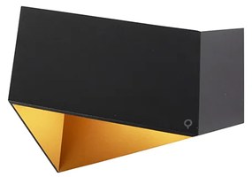 Designerska lampa ścienna czarna ze złotem - FoldDesignerski Oswietlenie wewnetrzne