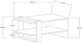 Stolik konferencyjny Yonca Anthracite and Sapphire Oak