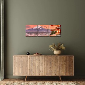 Obraz - Fujiyoshida, Japonia (z zegarem) (90x30 cm)