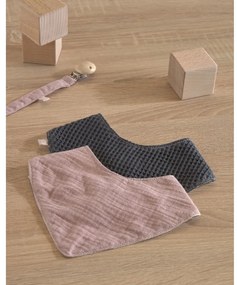 Różowo-szare śliniaki z bawełny organicznej zestaw 2 szt. Marinet – Kave Home
