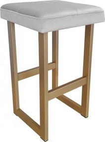 Hoker ALEX krzesło barowe tkanina Welur podstawa metalowa : Kolor Stelaża - Złoty, Kolor tkaniny - VELVET - MG39, Wysokość - 75 cm