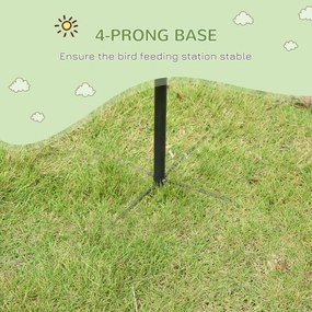 Stacja karmienia ptaków PawHut, zewnętrzny rozdzielacz pokarmu, 4 haczyki, Stal, Czarny