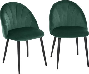 HOMCOM Zestaw 2 Krzeseł Jadalniane Zielone Fotele Kuchenne Nowoczesny Design | Aosom PL