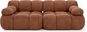 Sofa modułowa dwuosobowa, tkanina welurowa Salvador, Ciemnobrązowy, Selia