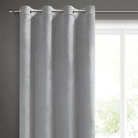 Zasłona velvet na przelotkach aksamitna struktura gęsty splot 135x250 cm szara