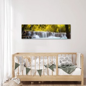 Obraz - Wodospad w jasnych kolorach (170x50 cm)