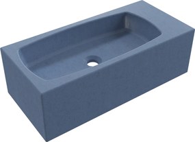 Umywalka betonowa wisząca / nablatowa prostokątna bez otworu na baterię 65 x 30 cm z półką ZALM | różne kolory : Kolor - Jagodowy, Typ montażu - nablatowa