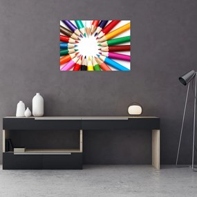 Obraz na szkle - kredki (70x50 cm)