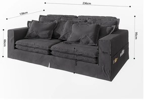 Antracytowa sofa 236 cm Nora – Ropez