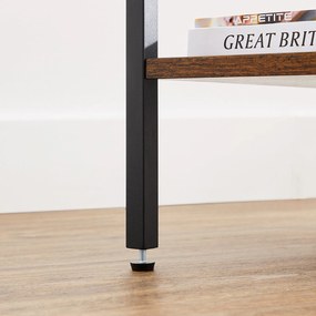 Stolik Boczny Szafka Nocna z szufladą Rustykalny Brąz - LET502B01