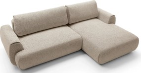 Nowoczesny narożnik rozkładany z pojemnikiem zimny beż L2-C10