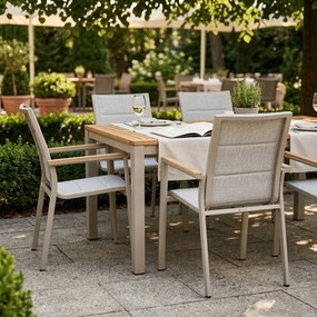 3587W-BE Krzesło Ogrodowe Beżowe 56x65x88 cm Beżowa Szybkoschnąca Tkanina Nowoczesny