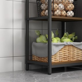 Szafka magazynowa w stylu industrialnym – 154 x 40 x 30 cm, 5 półek, styl loftowy, MDF i metal