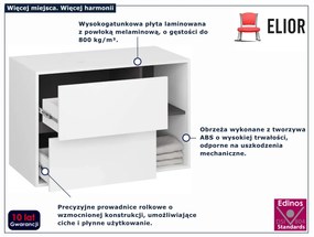 Podwieszana szafka łazienkowa 90 cm biały+ grafit szary E7-R69
