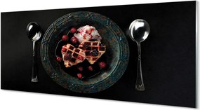 Szklany Panel Gofrowe Serca z Lodami