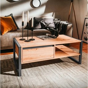 Stolik kawowy 100x40x55 cm Szary Naturalny