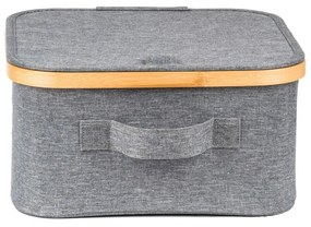 Pojemnik do przechowywania G21 30 x 30 x 15 cm,bambusowy z pokrywką, szary