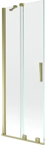 Mexen Velar parawan nawannowy 2-skrzydłowy rozsuwany 75 x 150 cm, transparent, złoty - 896-075-000-01-50