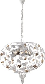 Piękny, biały, lakierowany, żelazny żyrandol w stylu shabby chic, 5 świateł, 125 Ø68 BL196-5-BCO