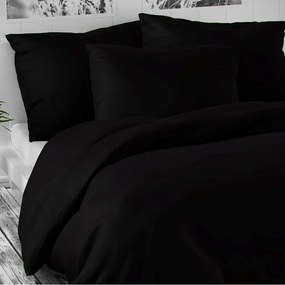 Pościel satynowa Luxury Collection czarny, 140 x 220 cm, 70 x 90 cm