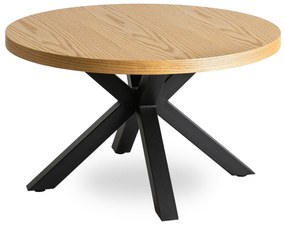 Stolik Kawowy LINCOLN 80 cm Dąb Złoty/Czarny Loft