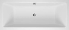 Wanna prostokątna 160 x 75 cm biała do zabudowy odpływ na środku + obudowa INDO MASSI