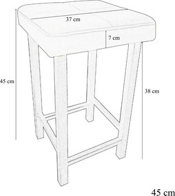 Taboret Klasyk 45cm Stołek Loft Eko-skóra D4