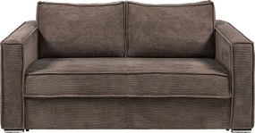 Kanapa 4-osobowa rozkładana typu express z brązowego sztruksu - Miejsce do spania 160 cm - Materac 22 cm z pamięcią kształtu - LORETO