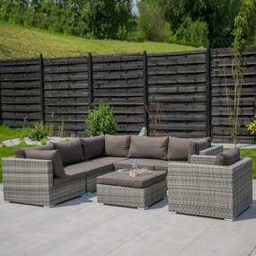 Zestaw mebli ogrodowych z technorattanu Claudine popiel PATIO