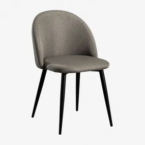 Pakiet 2 Krzeseł Jadalnianych Kana Czarny & Pościel Grey Taupe - Sklum