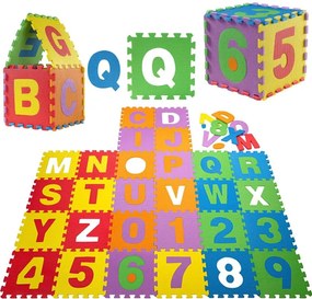 GAMES PLANET Piankowe puzzle cyfry i litery, 86 elementów