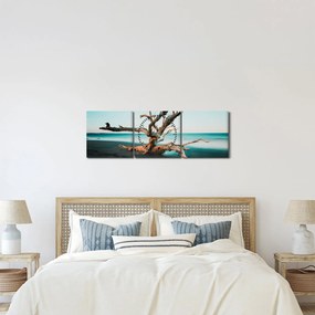 Obraz -  Wyłowiono na plaży (z zegarem) (90x30 cm)