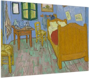 Obraz na szkle - Vincent van Gogh, The Bedroom, reprodukcje (70x50 cm)