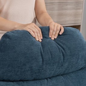 HOMCOM Fotel relaksacyjny z podnóżkiem, lounge z tkaniny chenille, nowoczesny fotel do oglądania TV, 78 x 93 x 100 cm, niebieski